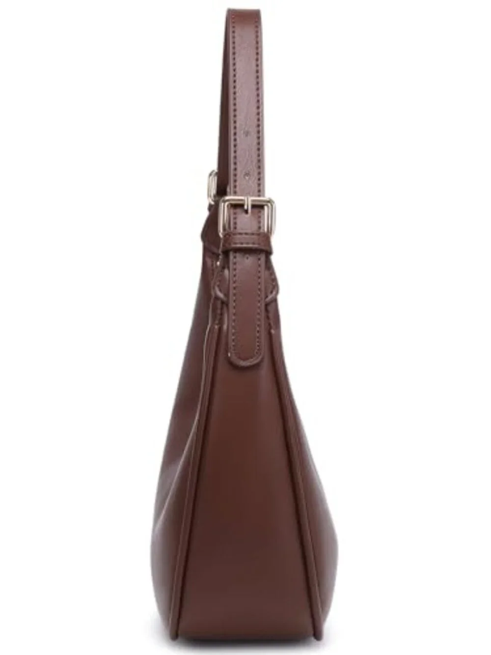 Faux Leather Hobo Crossbody Bag with Zipper Closure